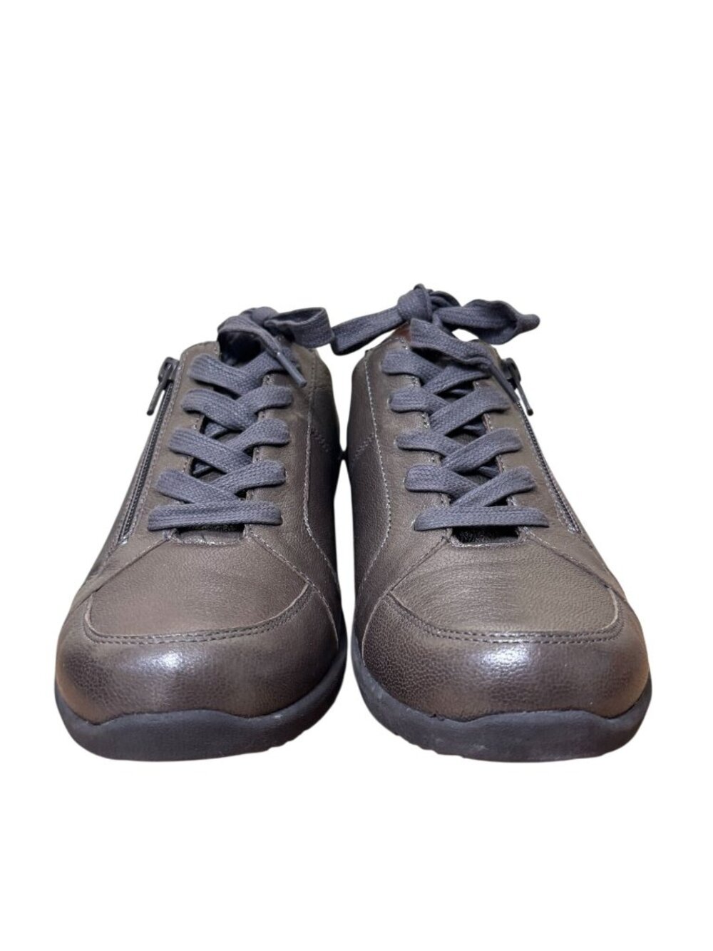 Vionic Abigail Metallic Sneakers Wms 8 Pewter Gray Lace-Up Side Zipper Comfort - Picture 10 of 12